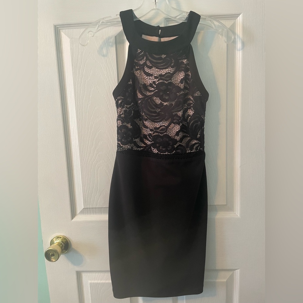 by & by Size 0 Black with Lace Bodycon Dress